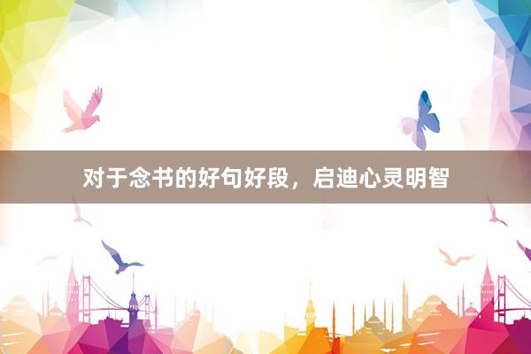 对于念书的好句好段，启迪心灵明智